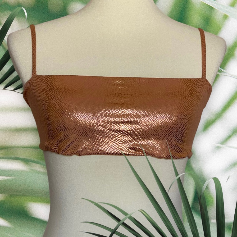 🔥HOST PICK🔥 NWT Bikini Lab Lace-Up Bandeau Bikini Top